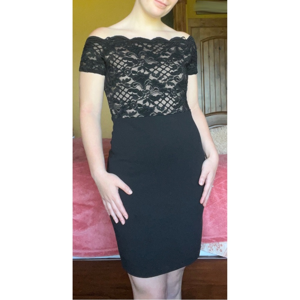COPY - Black Off The Shoulder City Studio Dress